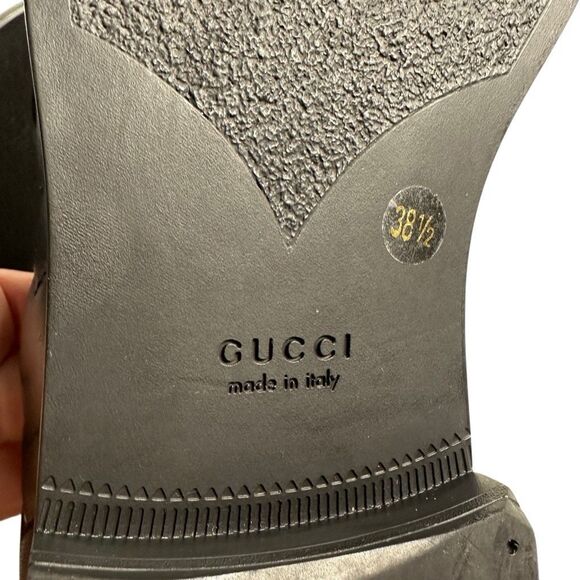 GUCCI Marmont Black Loafers 38.5 US 8 Matelasse Leather Quilted GG Logo - Picture 12 of 14